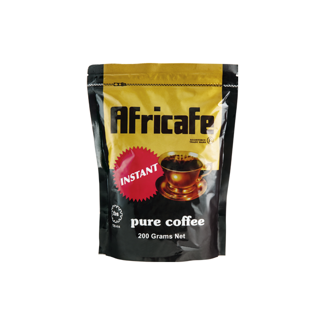 Africafe im 200 Gramm Standbodenbeutel, der Instant-Kaffee aus Tansania